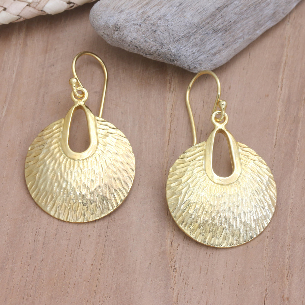 18k Gold-plated Dangle Earrings - Round the Bend