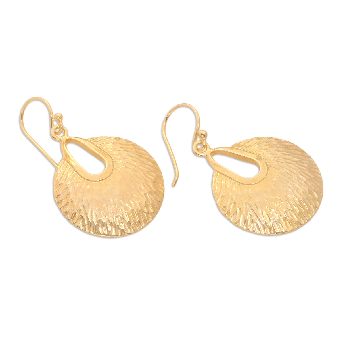 18k Gold-plated Dangle Earrings - Round the Bend