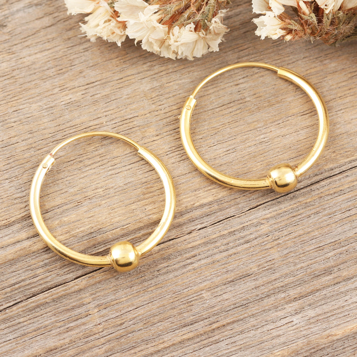 Pair of 14k Gold Hoop Earrings