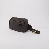 Sustainable organic cotton fanny pack in a charcoal grey color