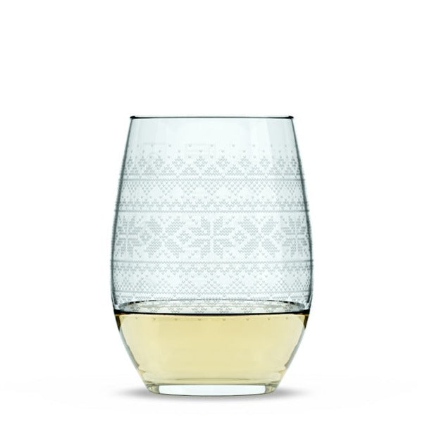 Cross Sweater Stemless Wine Glass