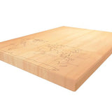 World Map 9" x 12" Maple Cutting Board