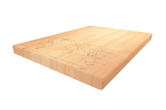 World Map 9" x 12" Maple Cutting Board