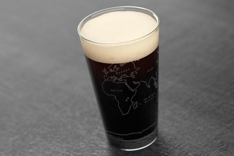 World Map Pint Glass - Set of 4