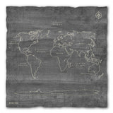 World Map 11x11 Serving Slate