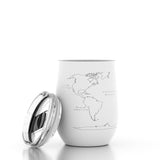 World Map 12 oz Insulated Wine Tumbler - Set of 2